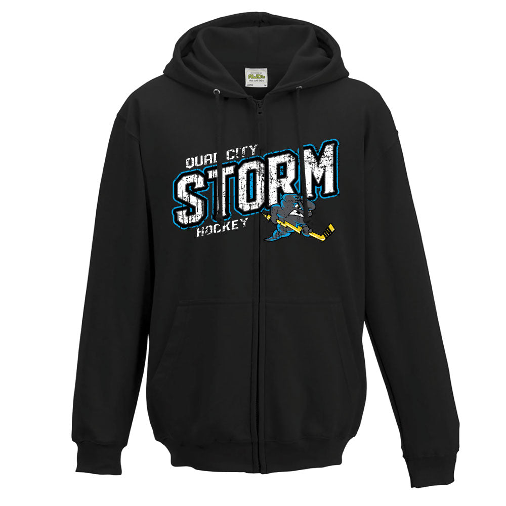 Distressed Full-Zip Hoodie